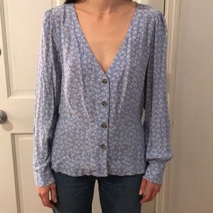 H&M - Reformation style - long sleeve blouse
